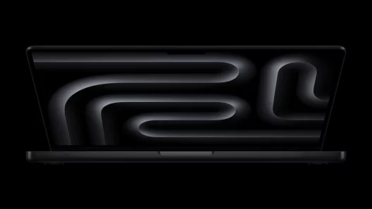 Front view of the new 14-inch Apple MacBook Pro powered by the M5 chip, released in October 2025